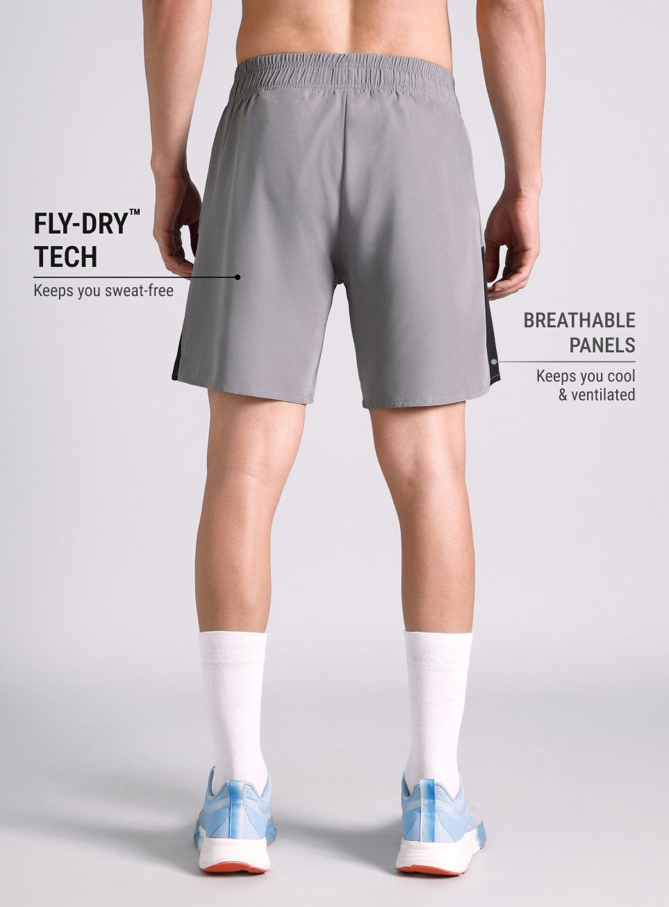 Men's Grey Pace Up Runner's Shorts