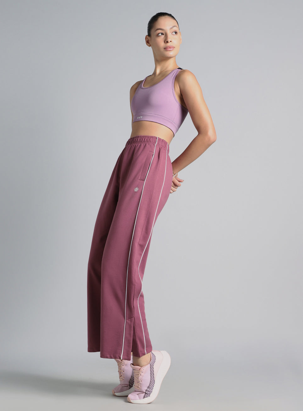 Women's Pink Community Straight Trackpants