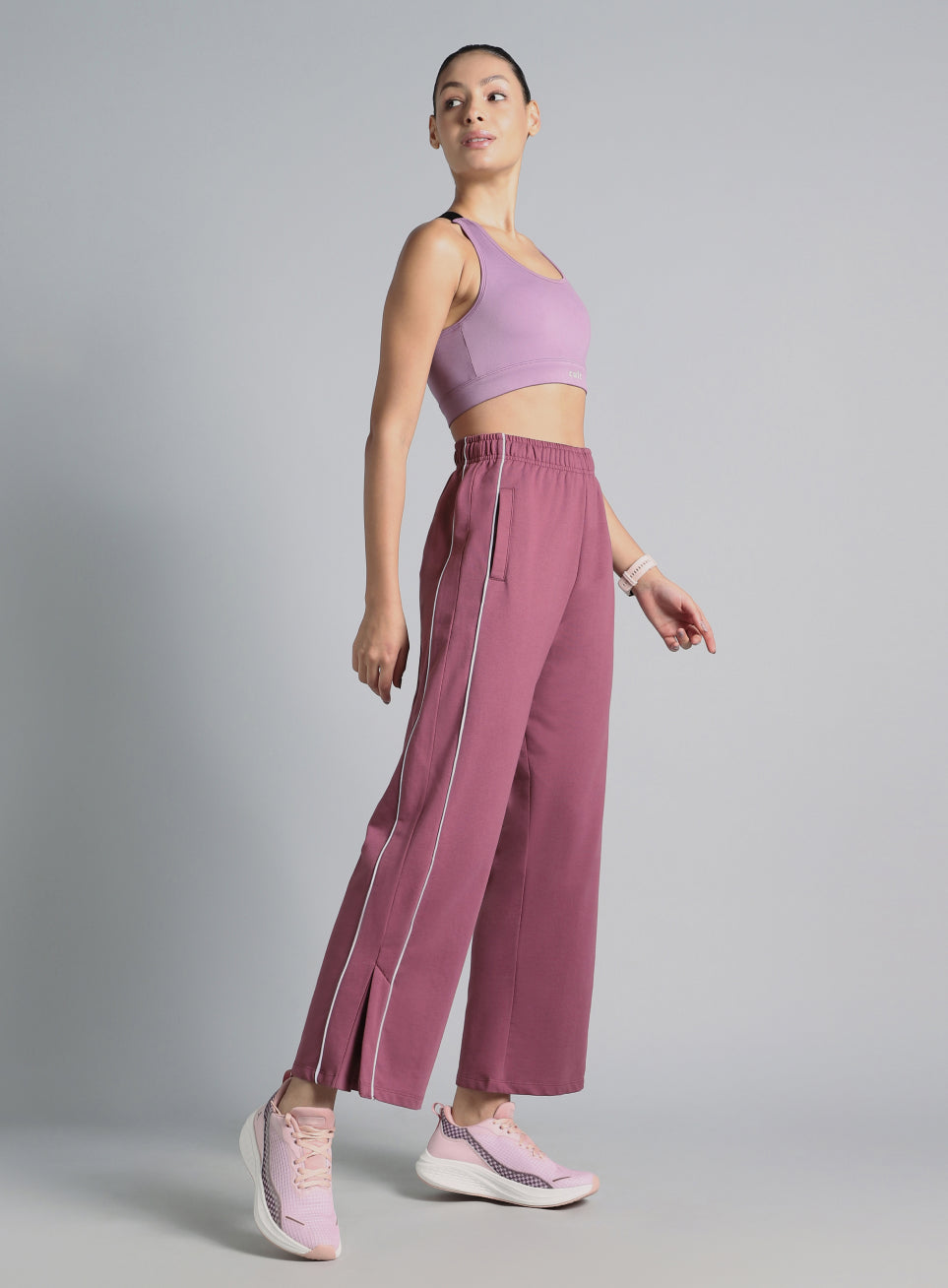 Women's Pink Community Straight Trackpants