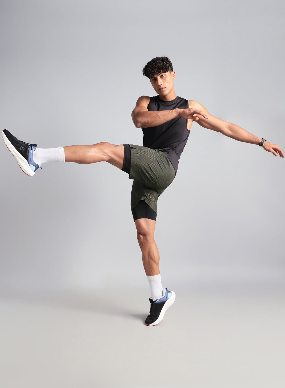 Men's Olive Urban Camo Run Built-in Shorts