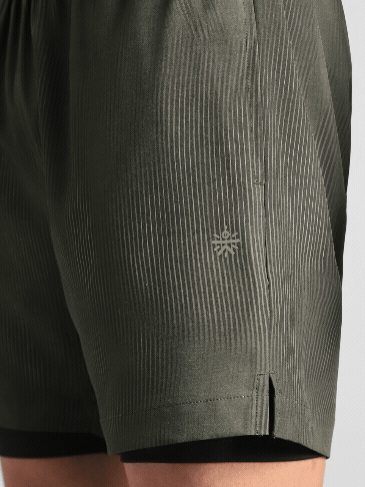 Men's Olive Urban Camo Run Built-in Shorts