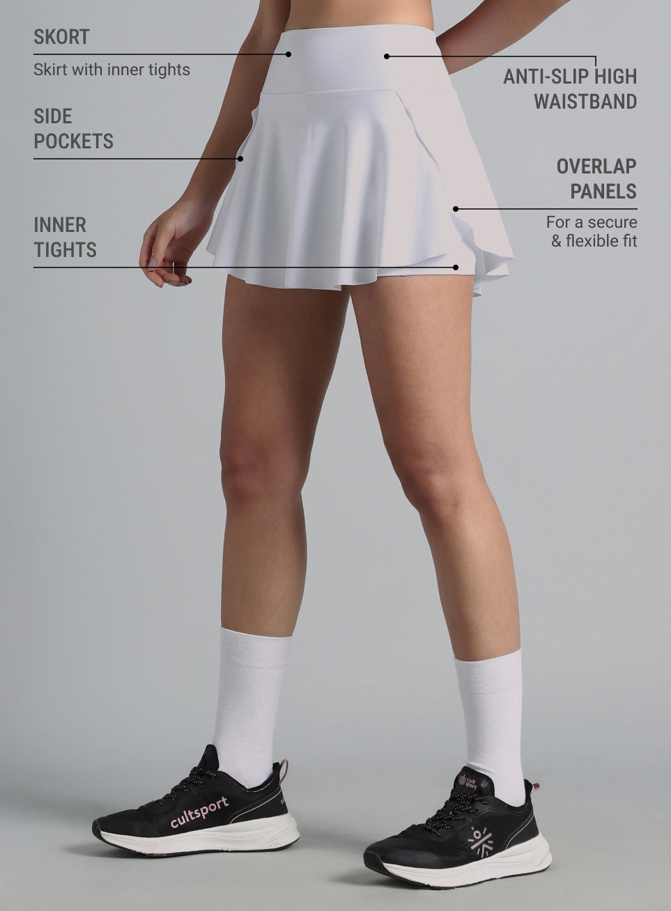 Women's White True Performance Sculpted COMFlex Skorts