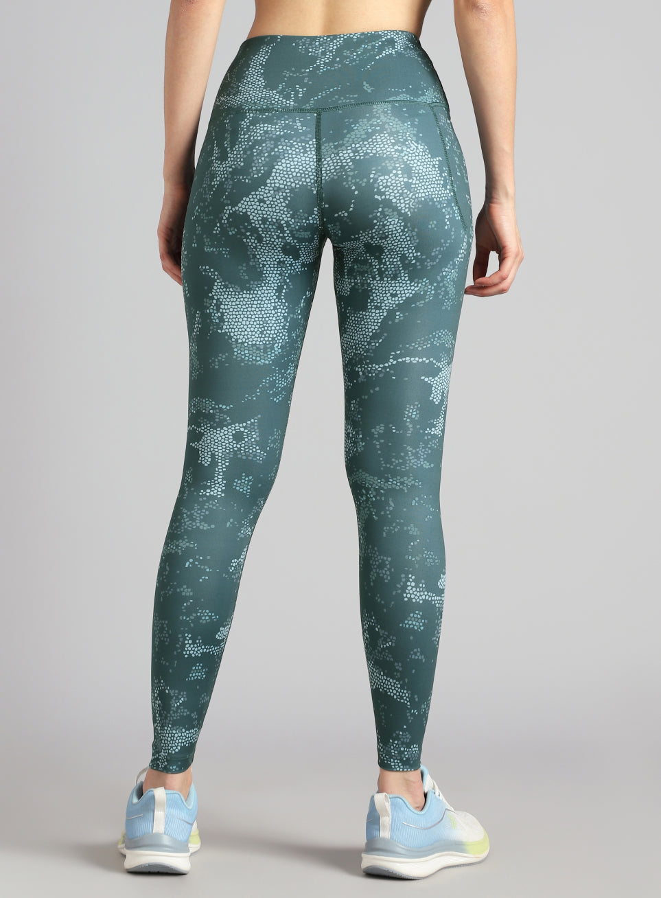 Women's Green Printed Train All Day COMFlex Tights