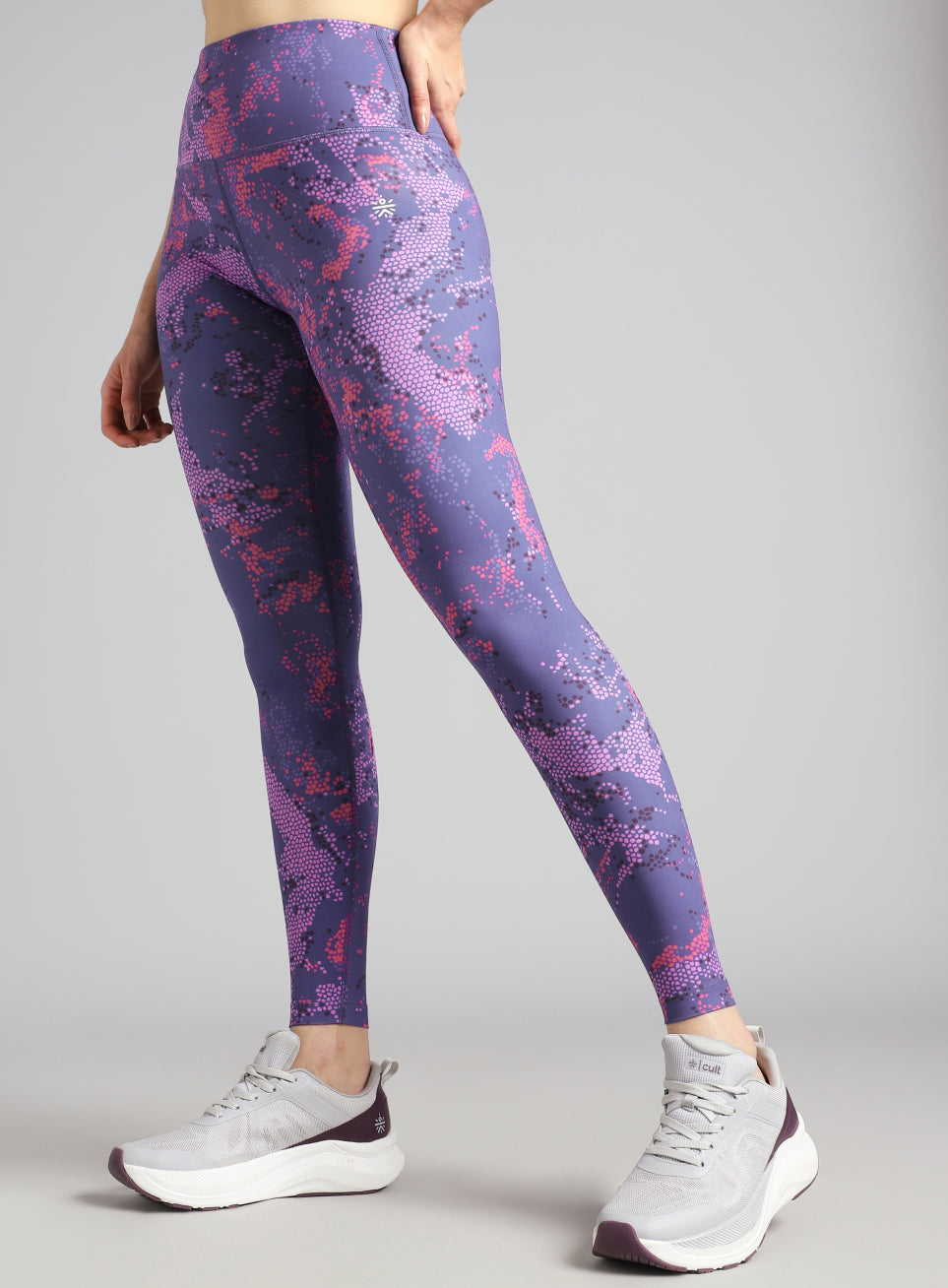 Women's Blue Printed Train All Day COMFlex Tights