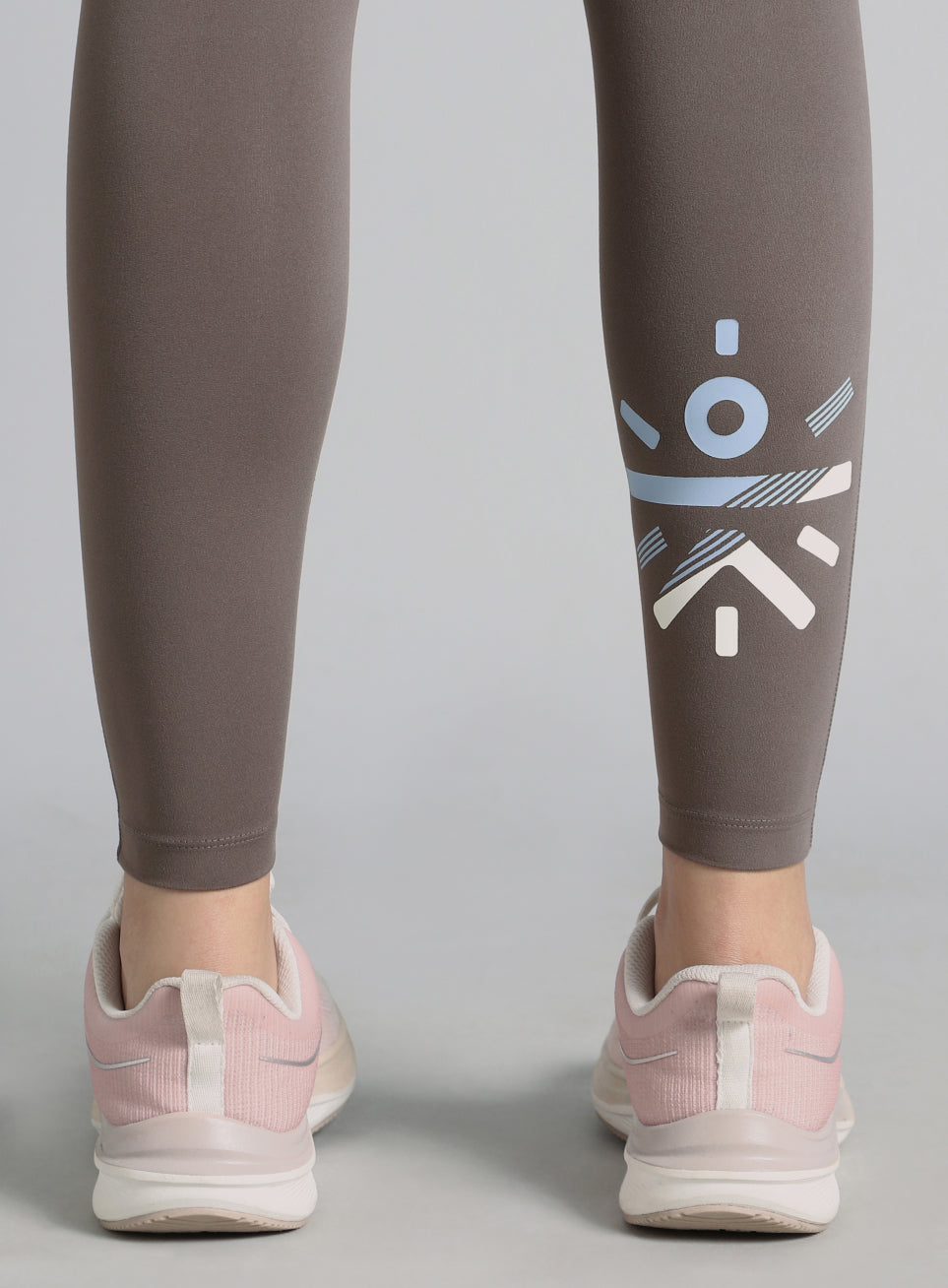 Women's Grey Graphic Print Active Tights