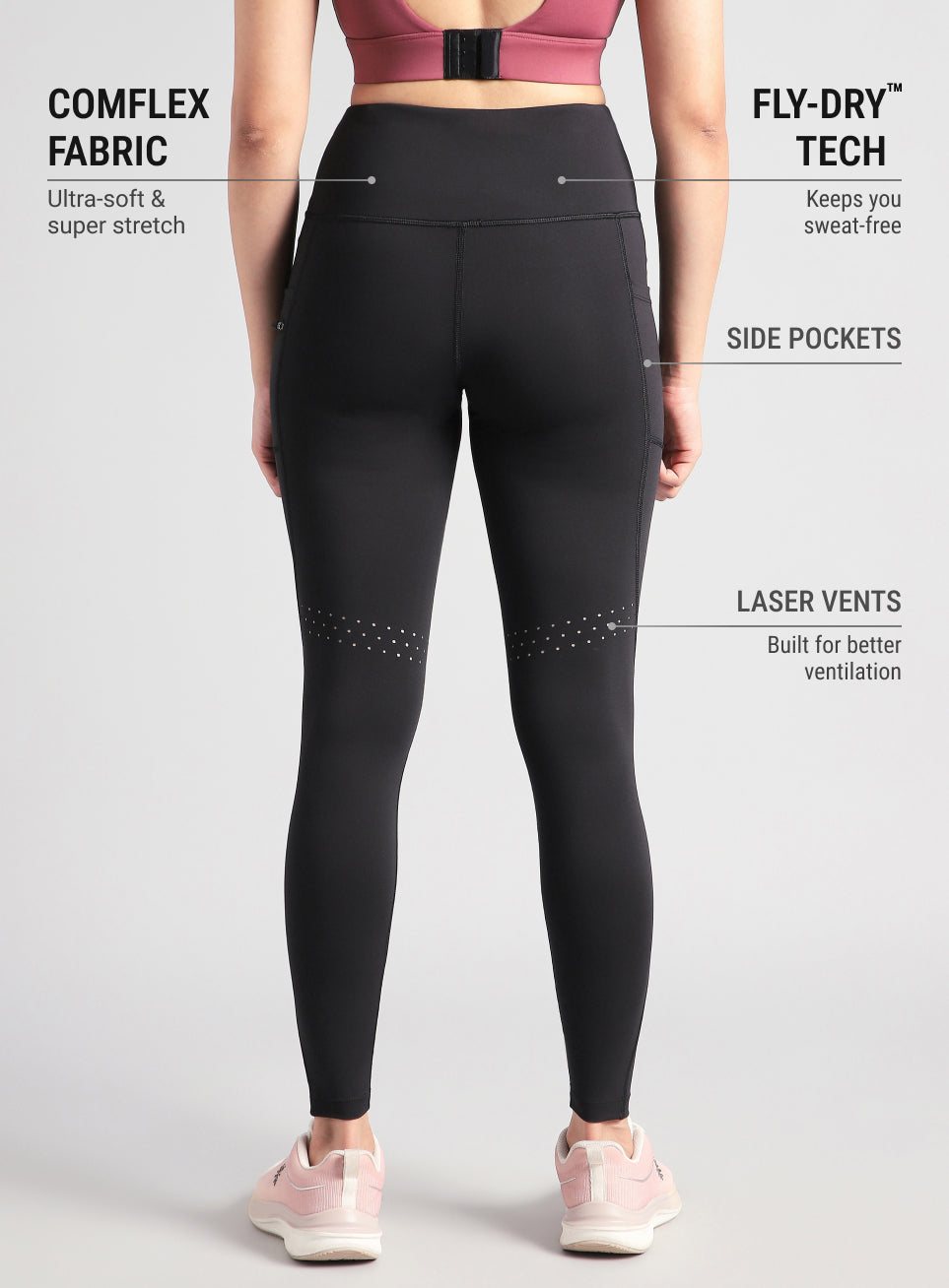 Women's Black Run Beyond COMFlex Tights