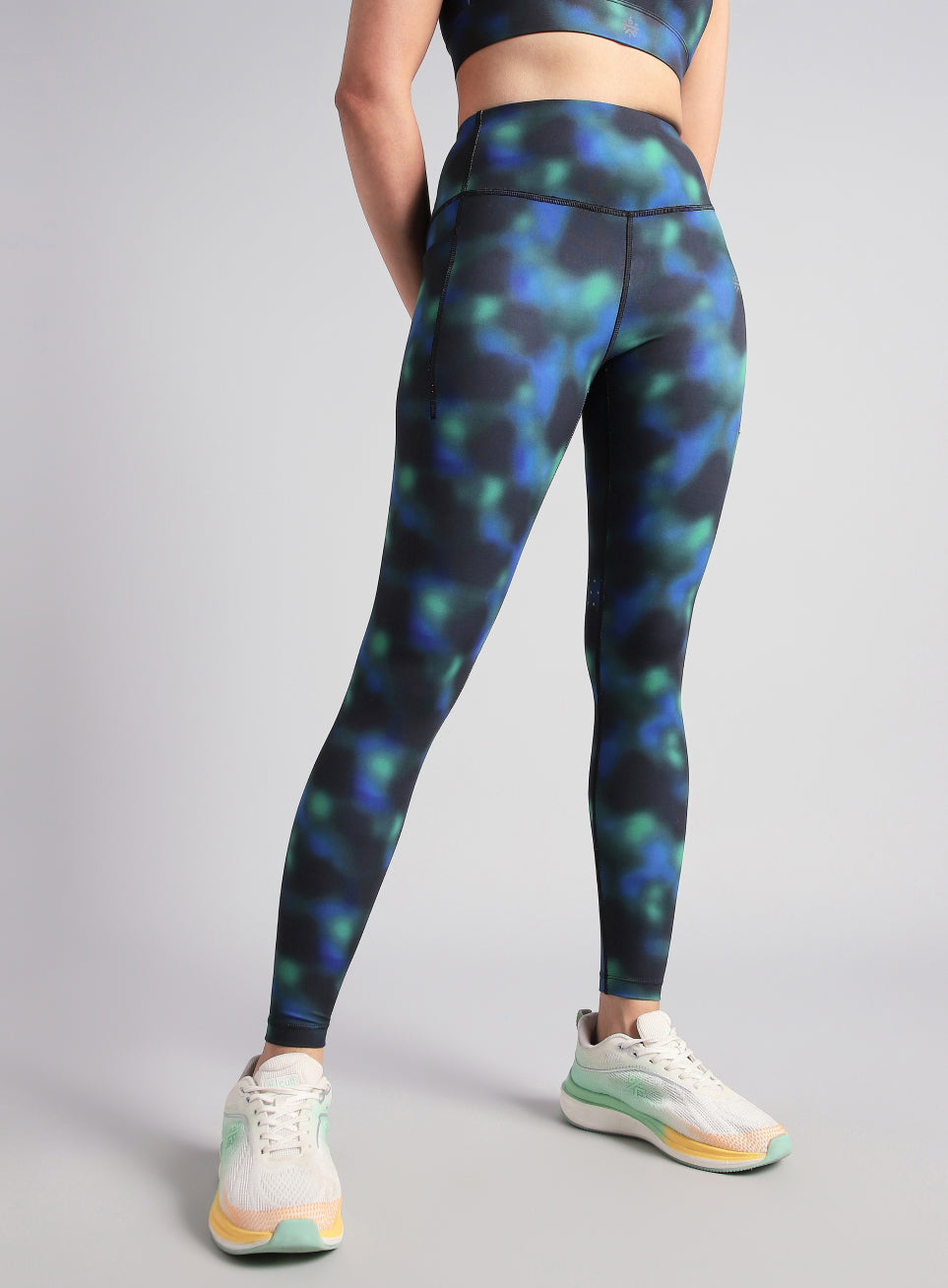 Women's Green AOP Runner's Pro COMFlex Tights