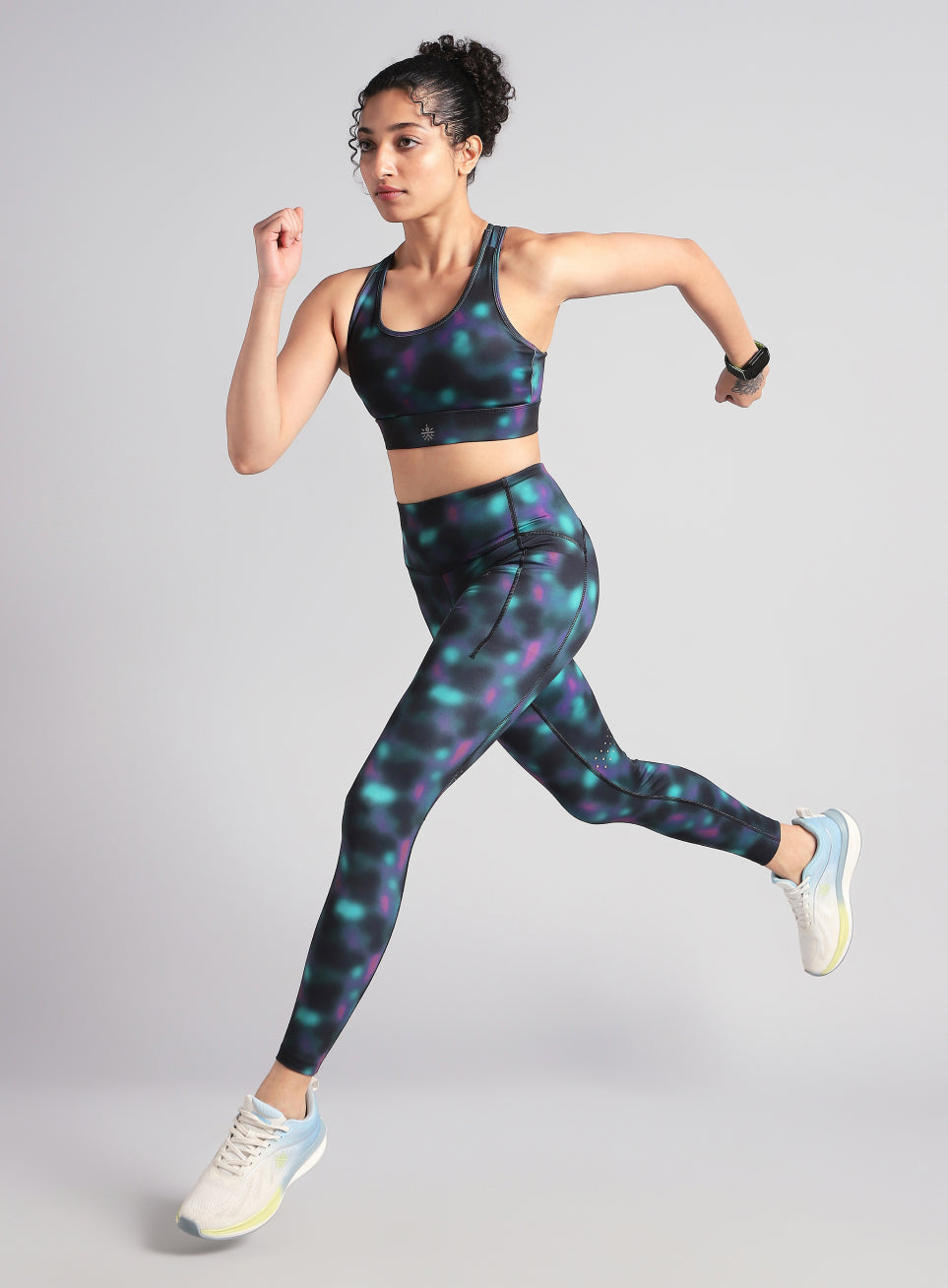 Women's Black AOP Runner's Pro COMFLlex Tights