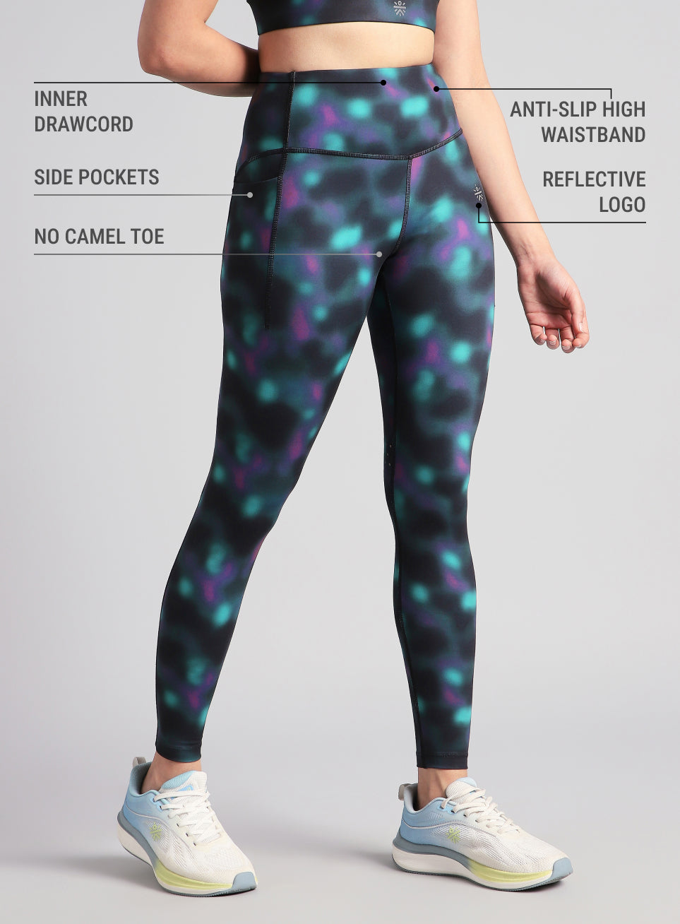 Women's Black AOP Runner's Pro COMFLlex Tights