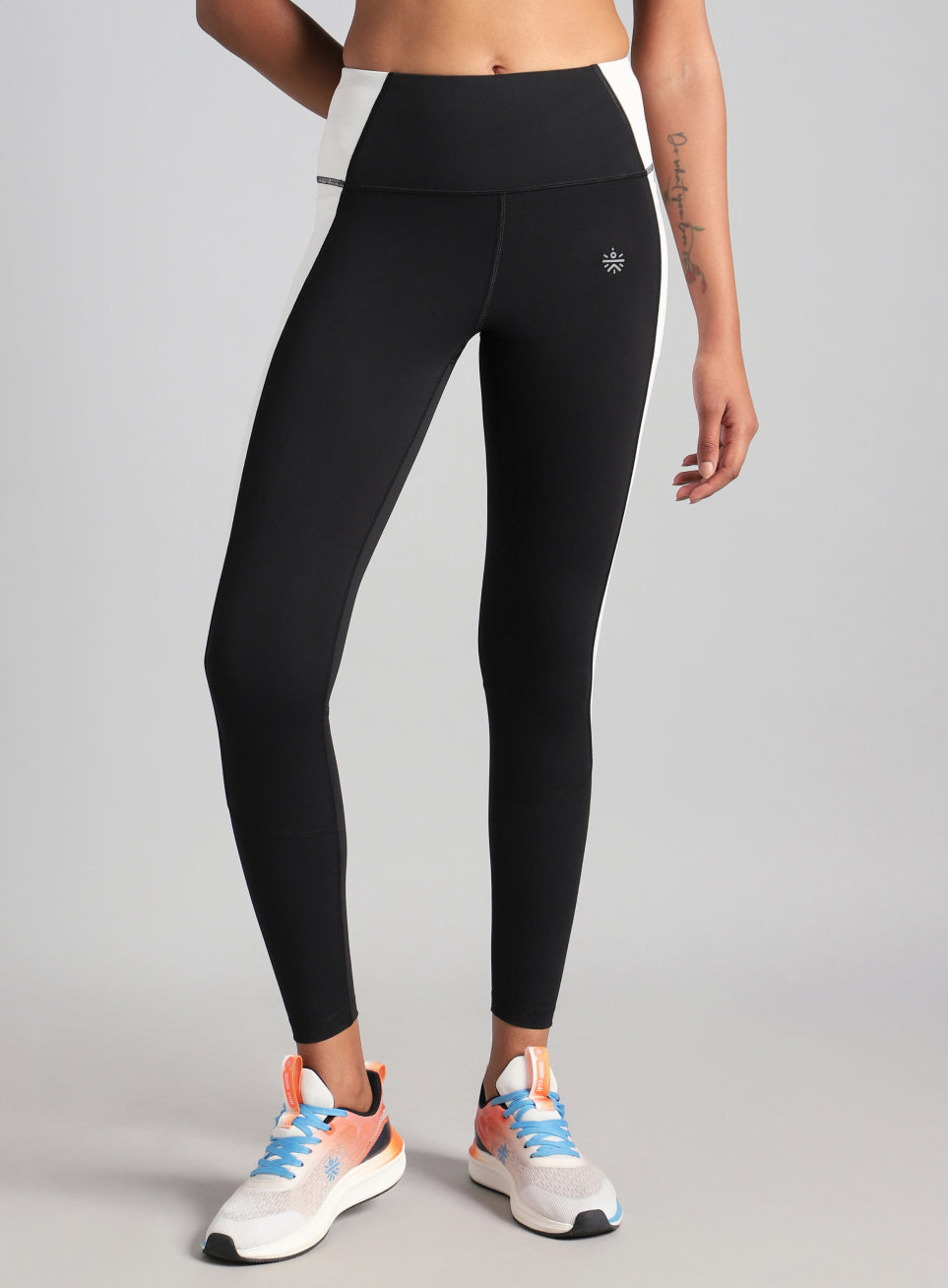 Women's Black Colourblock Runner's Pro Comflex Tights