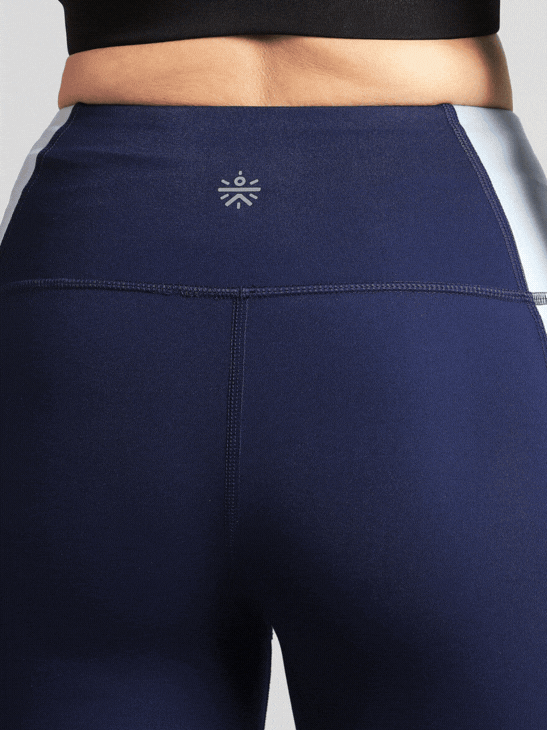 Women's Blue Colourblock Runner's Pro COMFlex Tights