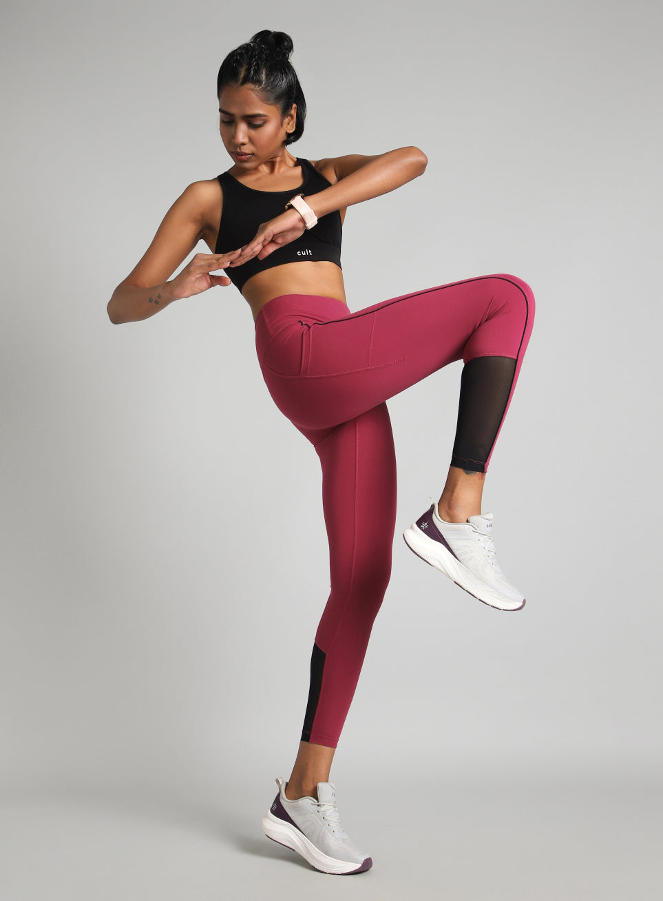 Women's Pink Pace Up Running COMFlex Tights