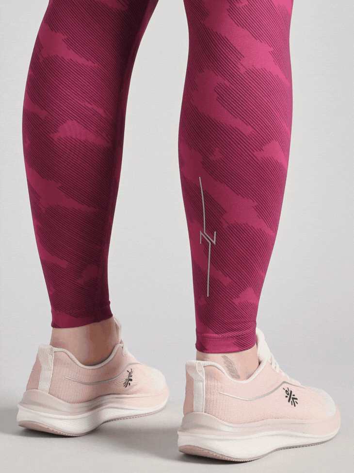 Women's Pink The Run Project Printed COMFlex Tights