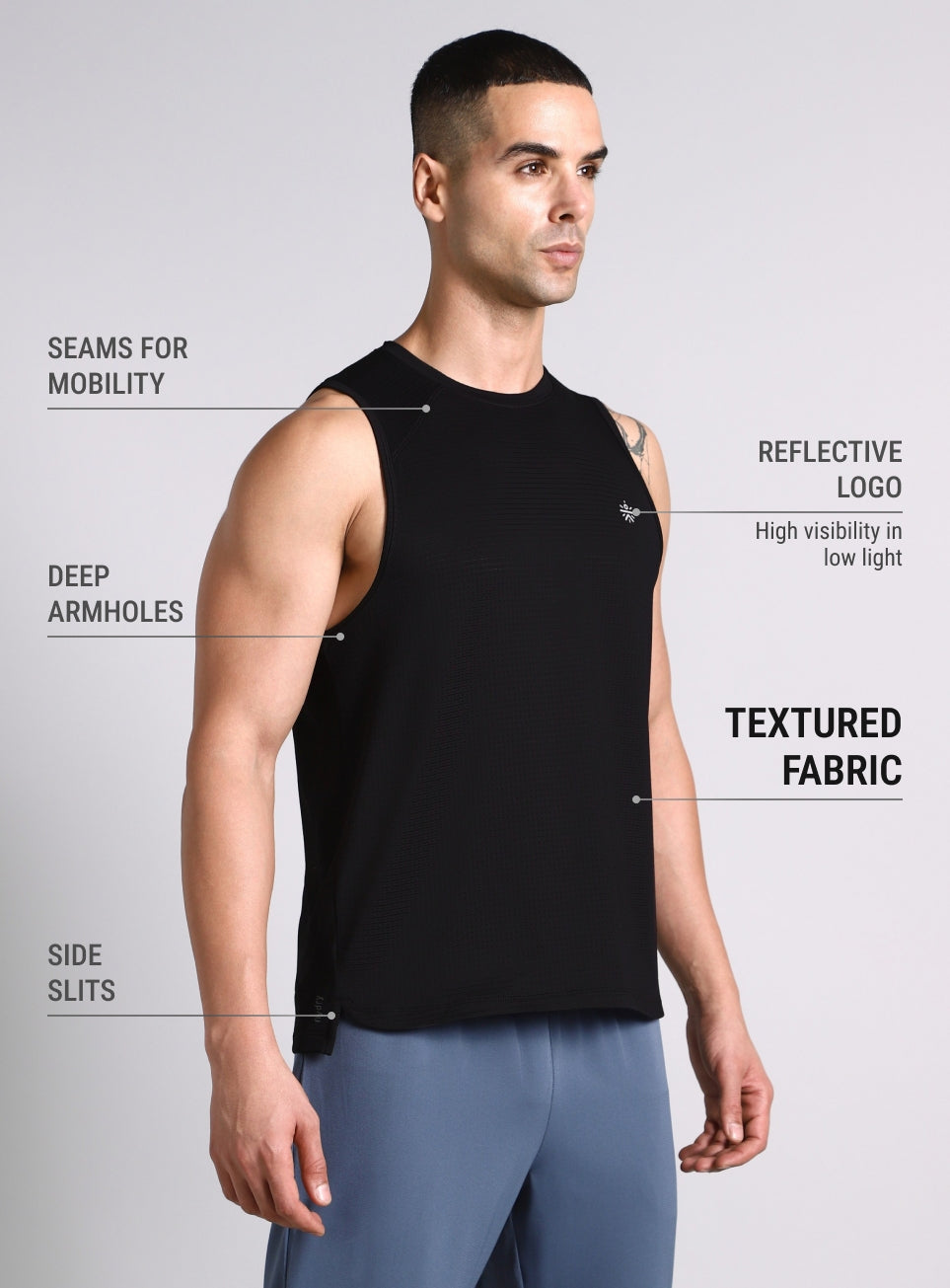 Men's Black Everyday Runner's Tank