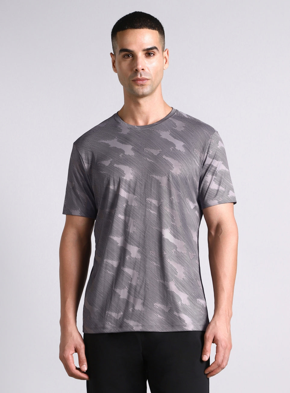 Men's Grey Urban Camo Running T-shirt