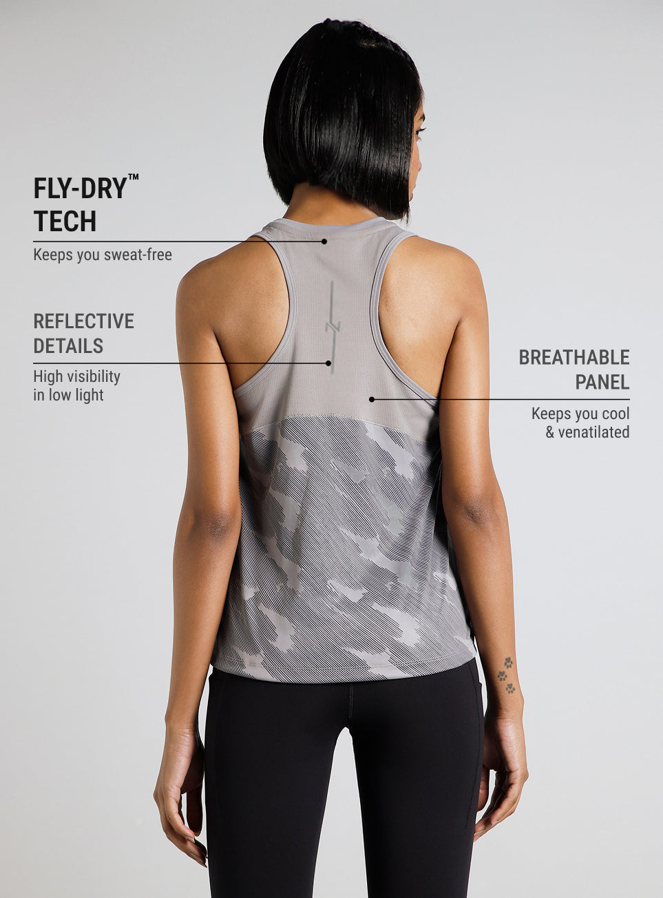 Women's Grey Urban Camo Running Tank Top
