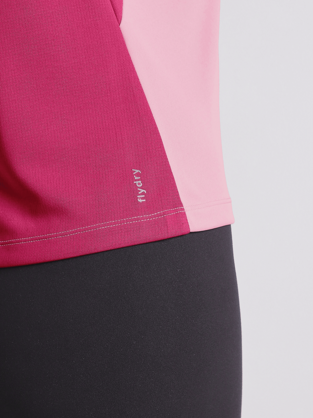 Women's Pink Colourblock Cropped Running T-shirt