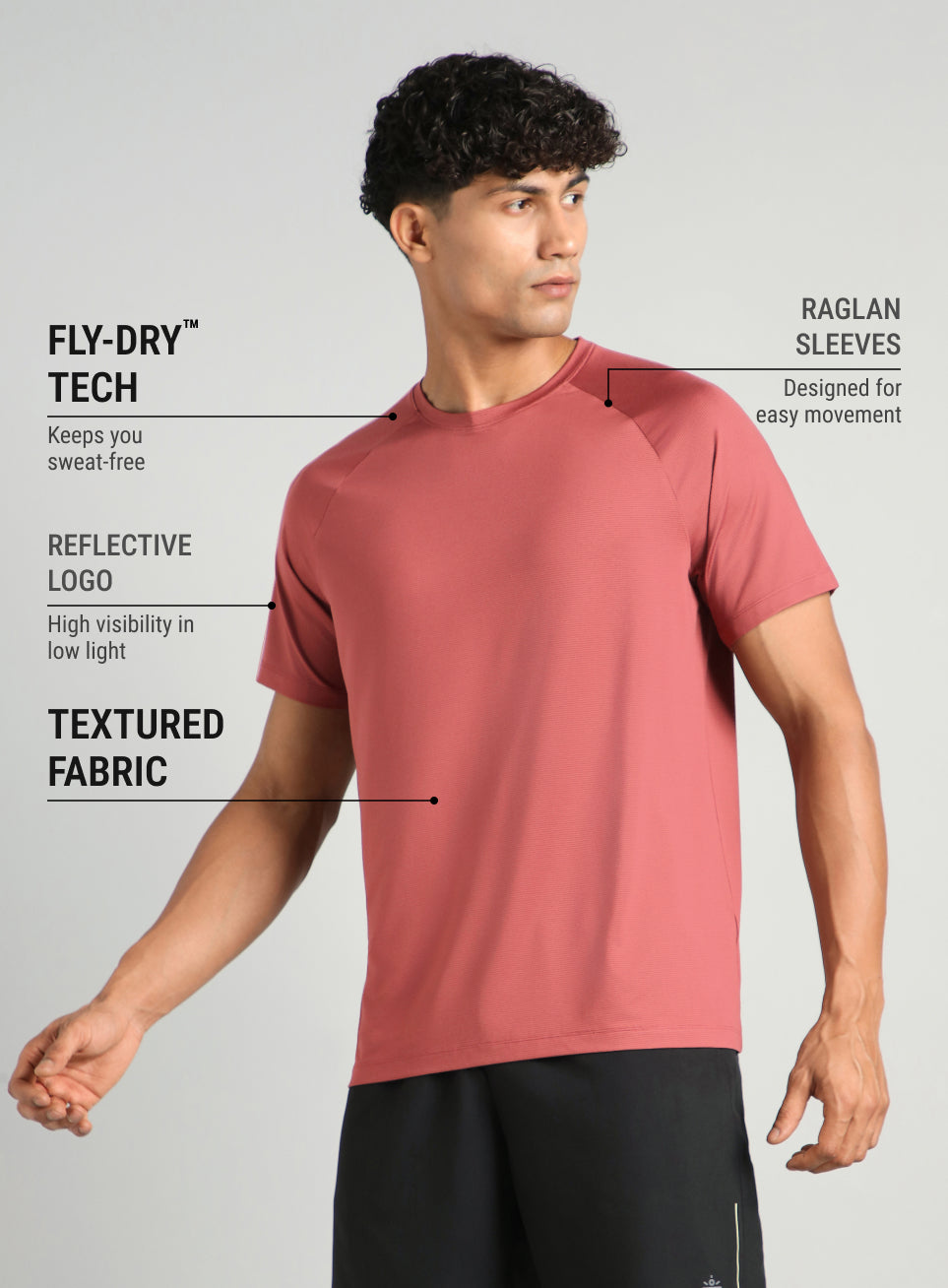 Men's Maroon Run Forward T-Shirt
