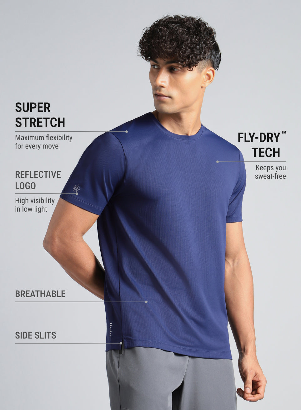 Men's Navy Chill Knit Run T-shirt