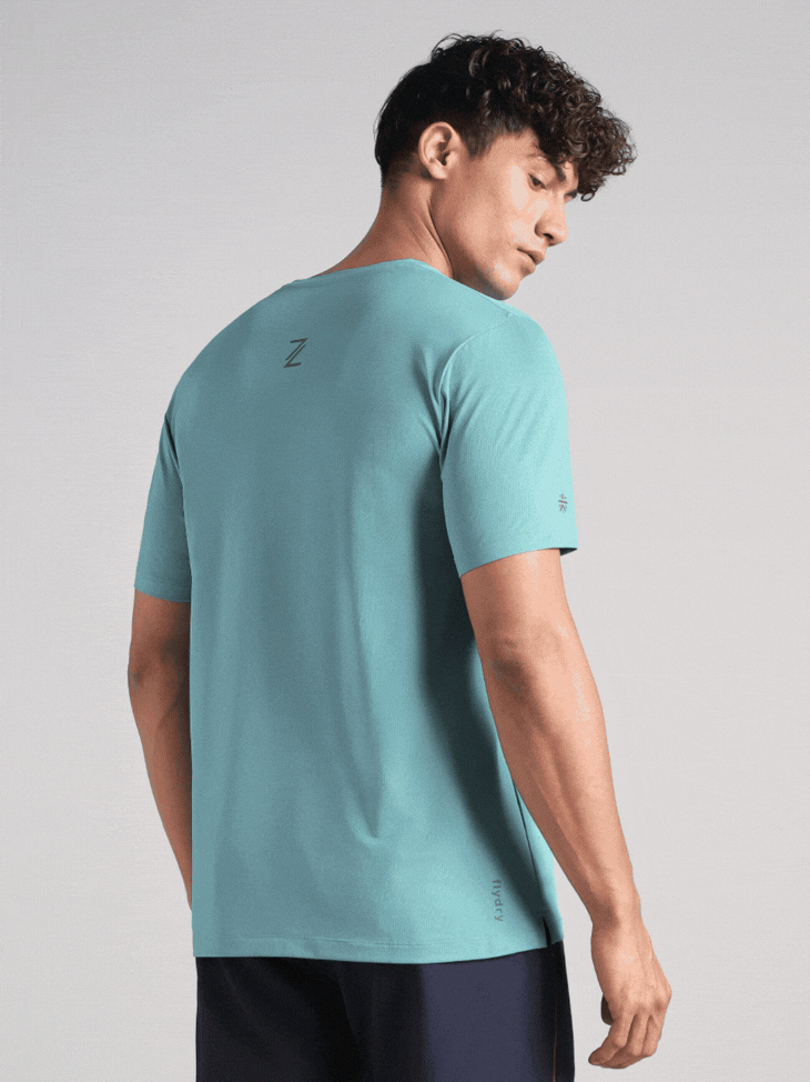 Men's Blue Chill Knit Run T-Shirt