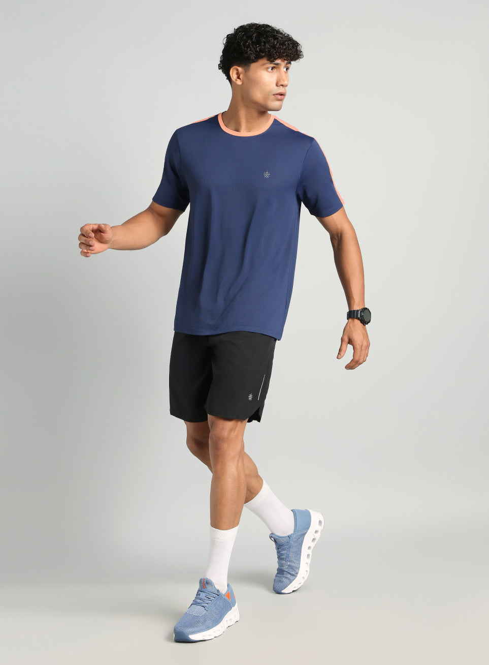 Men's Navy Run In Motion Graphic T-Shirt