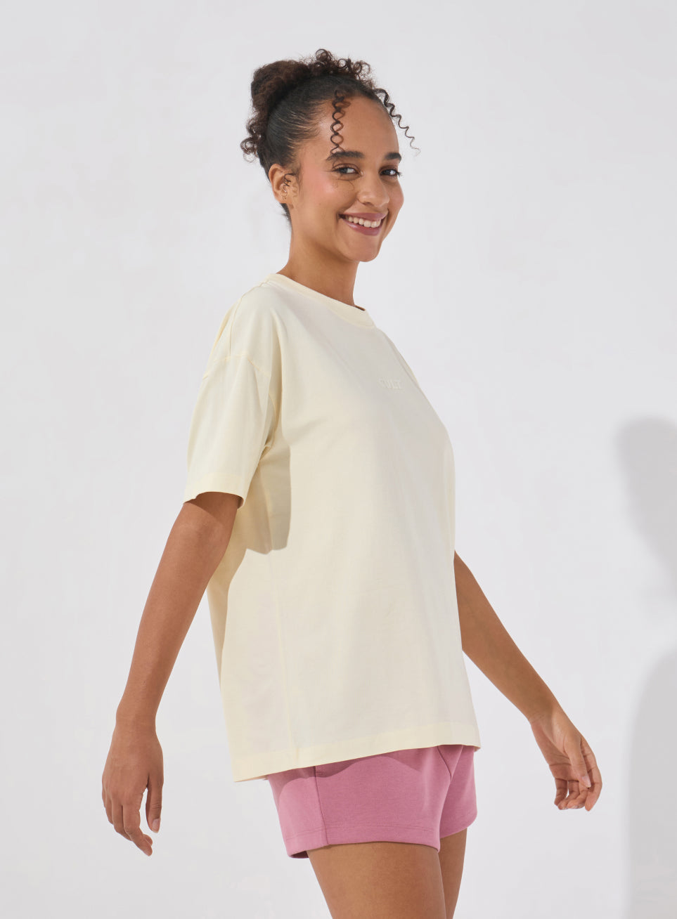 Women's White Soft Form Comfort Oversized T-shirt