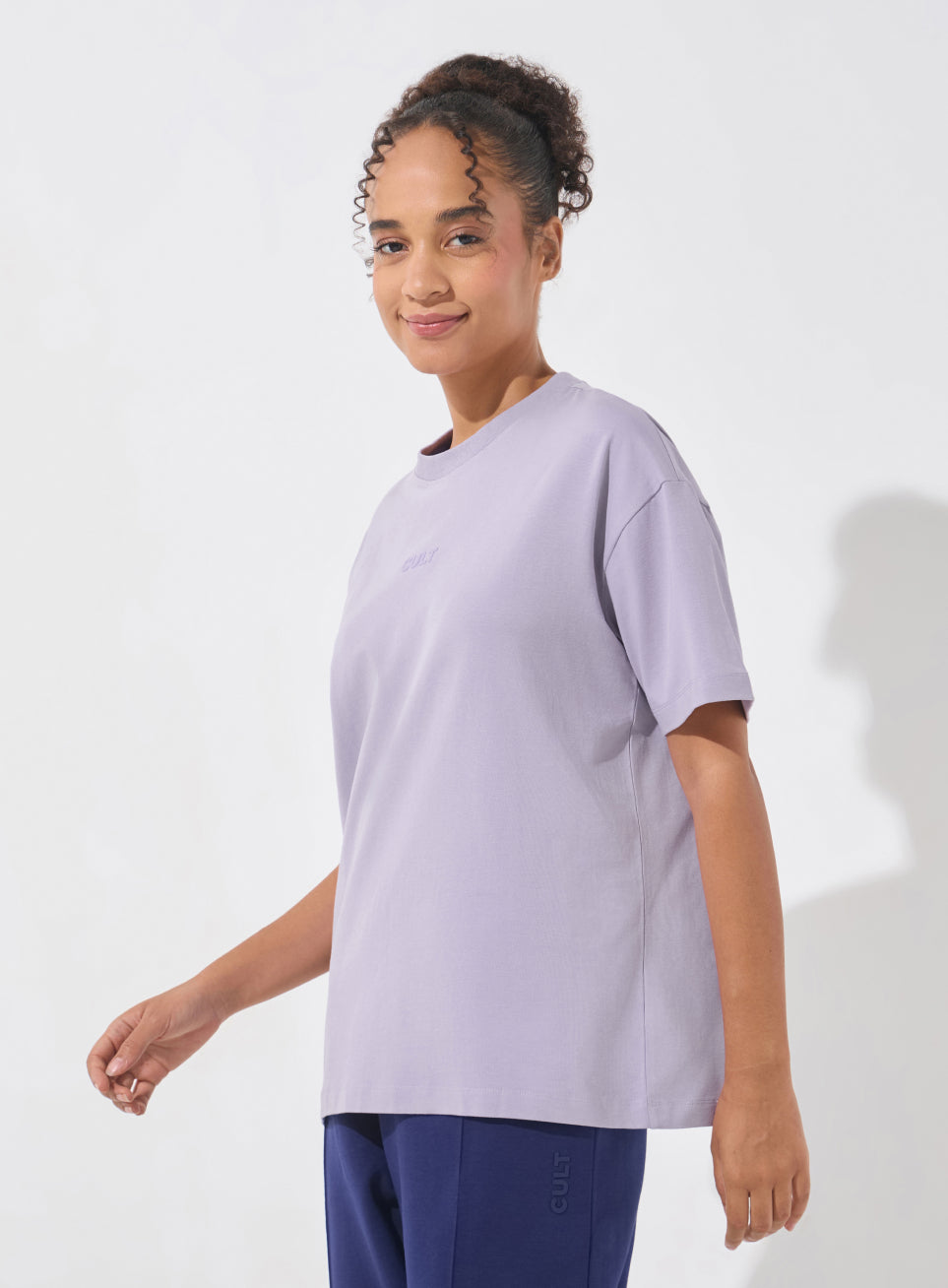 Women's Purple Soft Form Comfort Oversized T-shirt