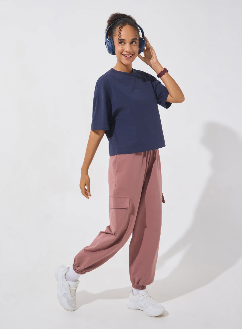 Women's Navy Soft Form Mid Boxy T-shirt