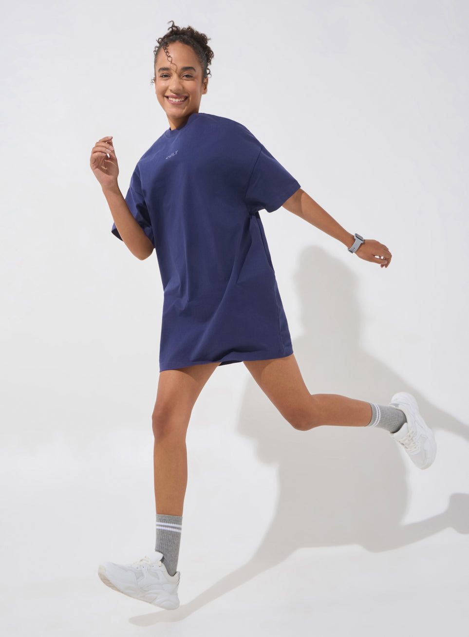 Women's Navy Soft Form Oversized T-shirt Dress