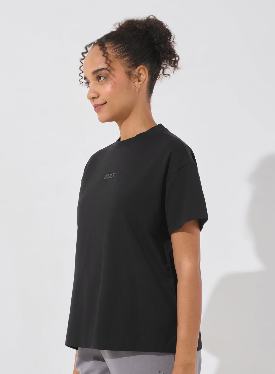 Women's Black Soft Form Easy Fit Everyday T-shirt