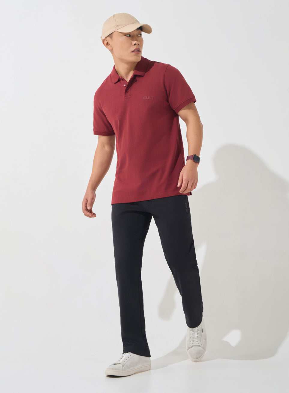 Men's Maroon Soft Form Classic Polo T-shirt