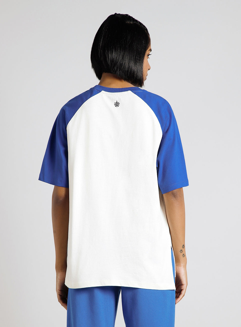 Women's Off White Retro Block Graphic Oversized T-shirt