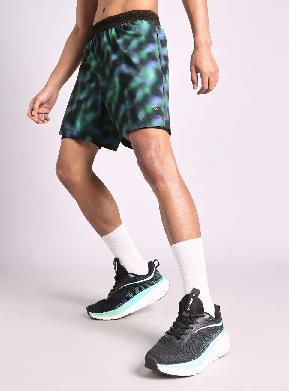 Men's Halo Print Night Run Shorts with Inbuilt Tights