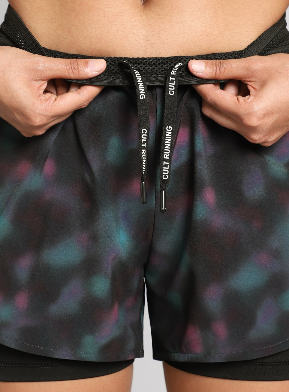 Women's Halo Print Night Run Shorts with inbuilt Tights