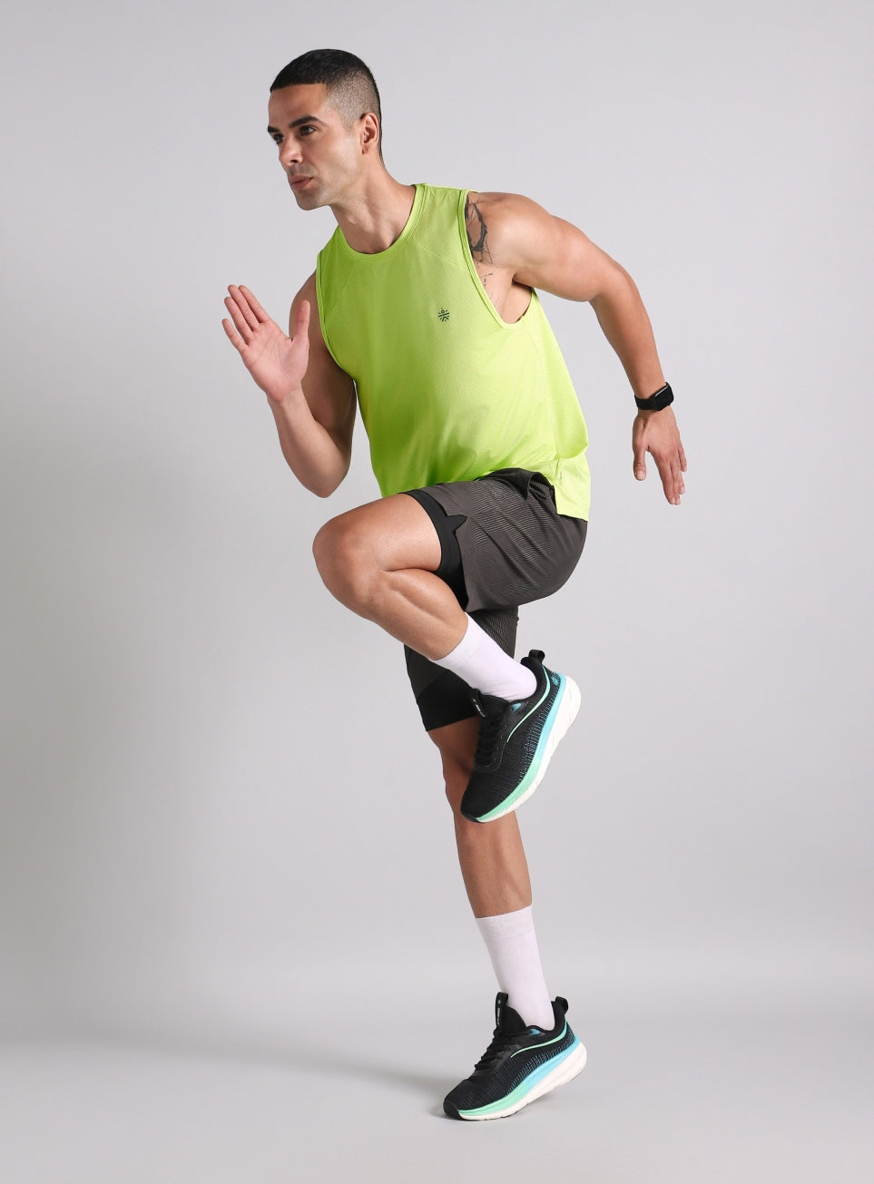 Men's Lime Cult Strider Running Tank