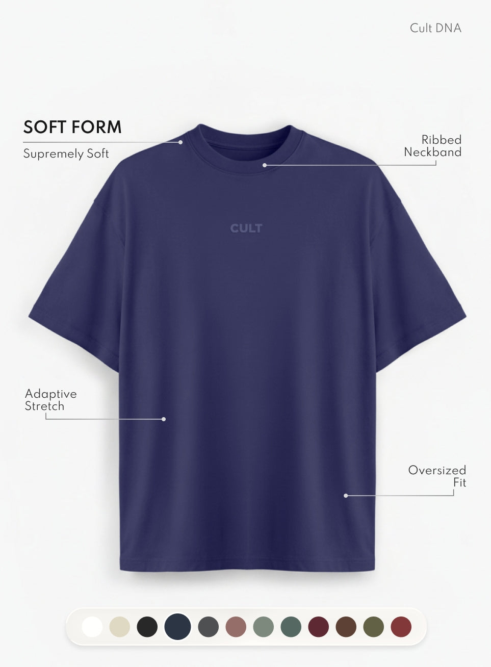 Men's Navy Soft Form Oversized T-shirt