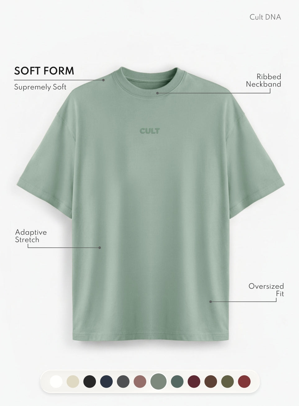 Men's Olive Soft Form Oversized T-shirt
