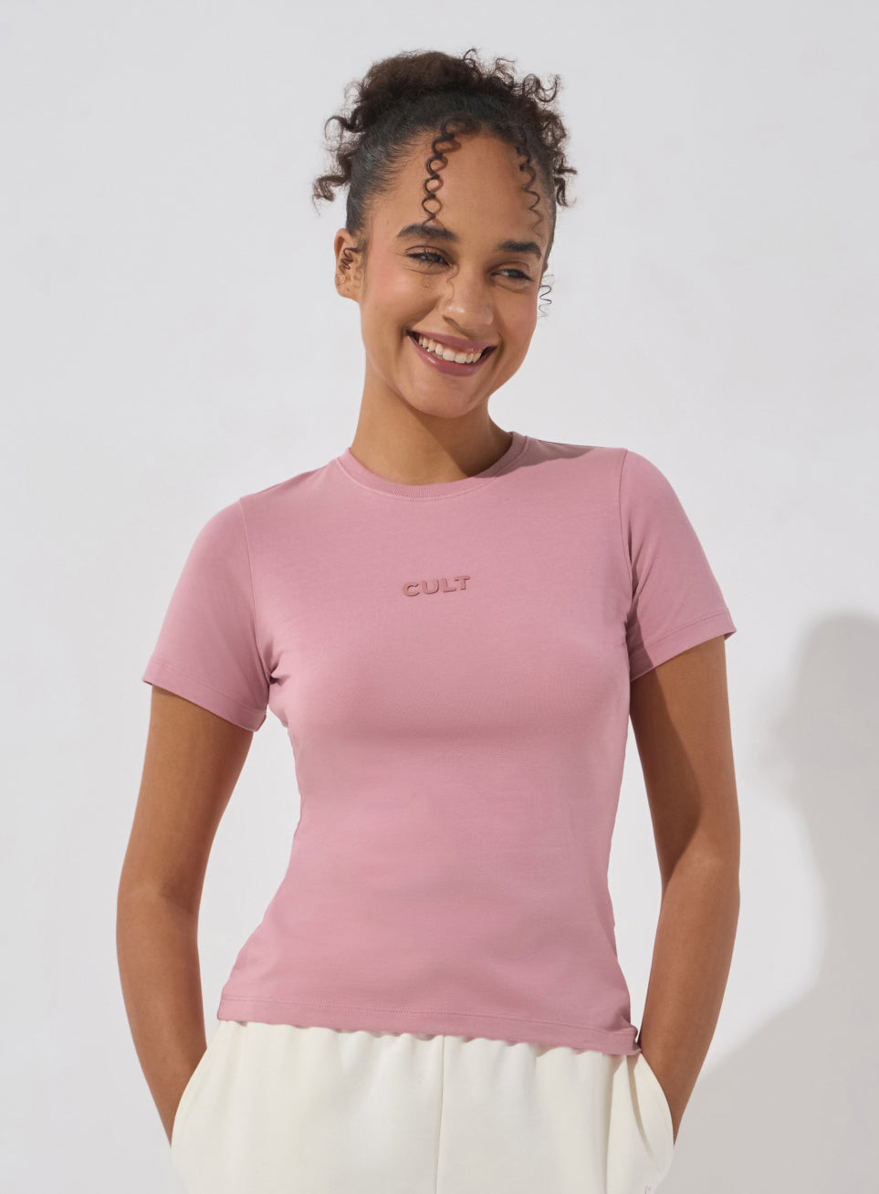 Women's Pink Soft Form Snug T-shirt