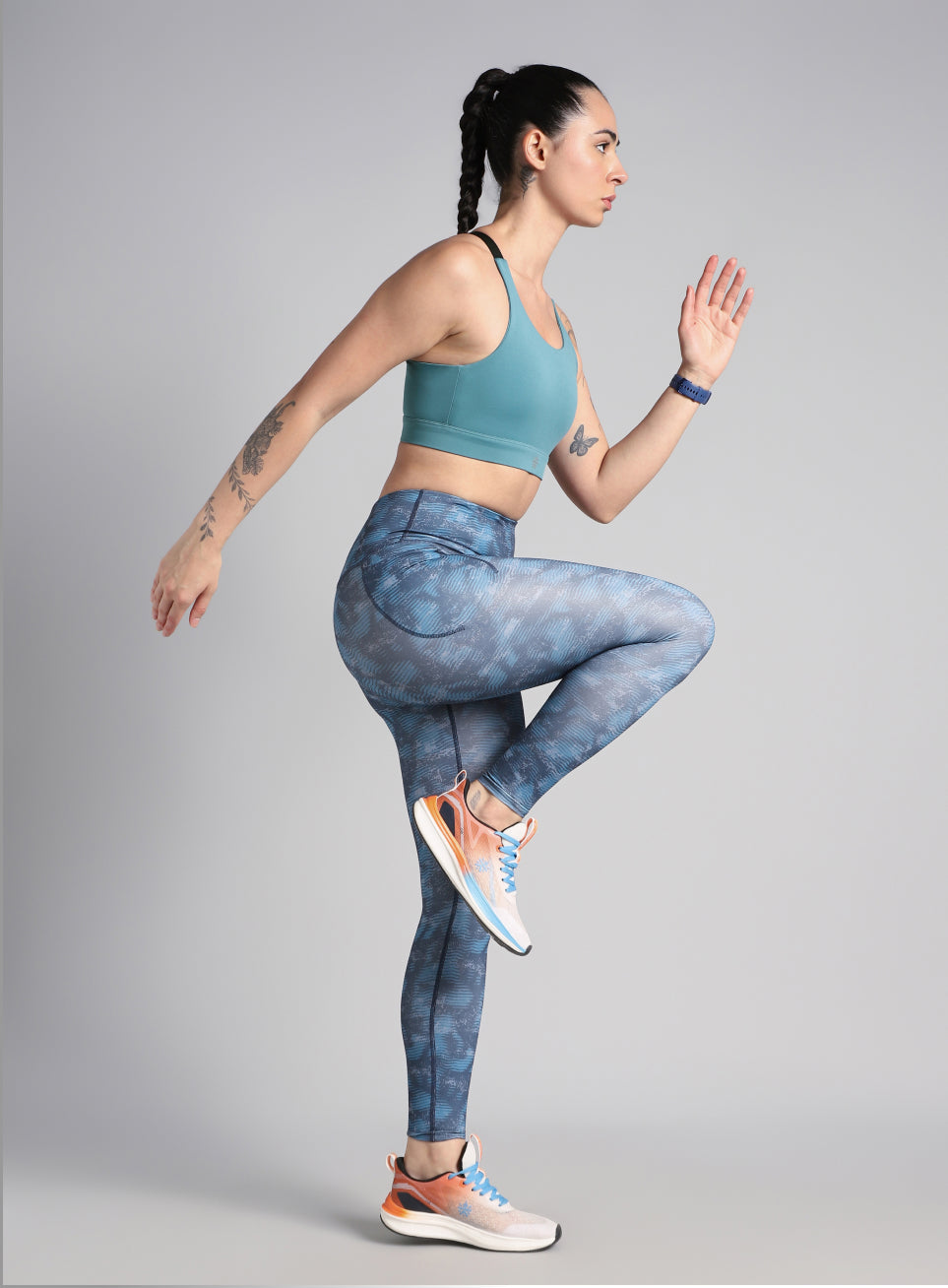 Women's Blue High Impact Running Bra