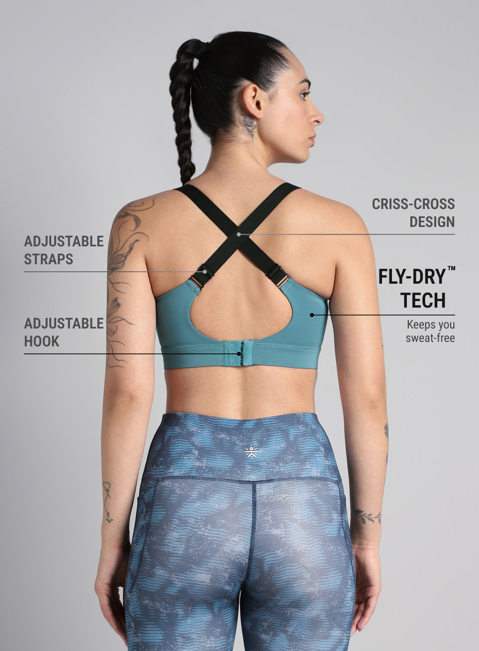 Women's Blue High Impact Running Bra