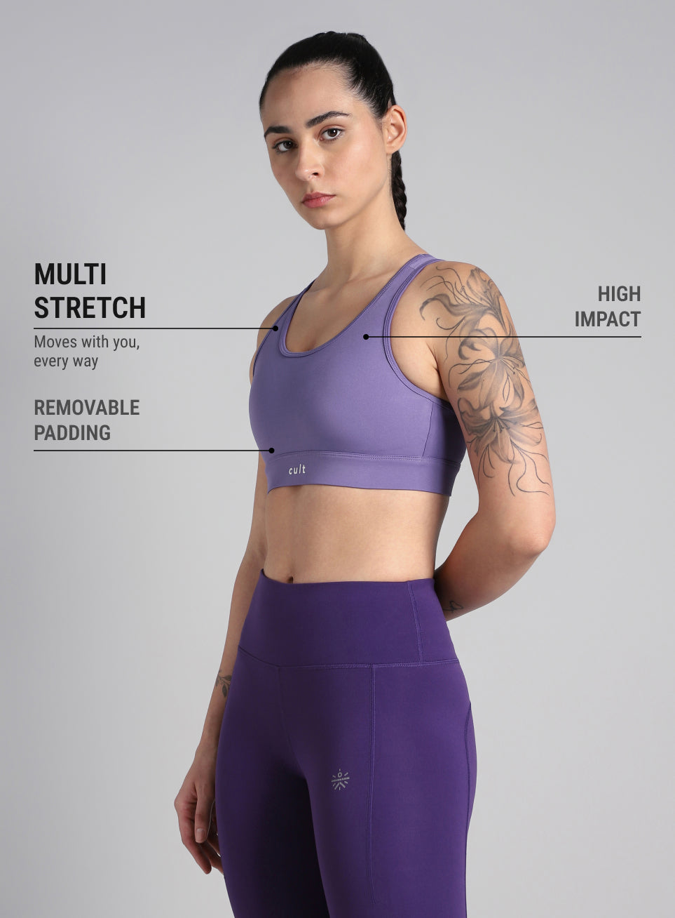 Women's Cult Purple Racerback Hook Bra