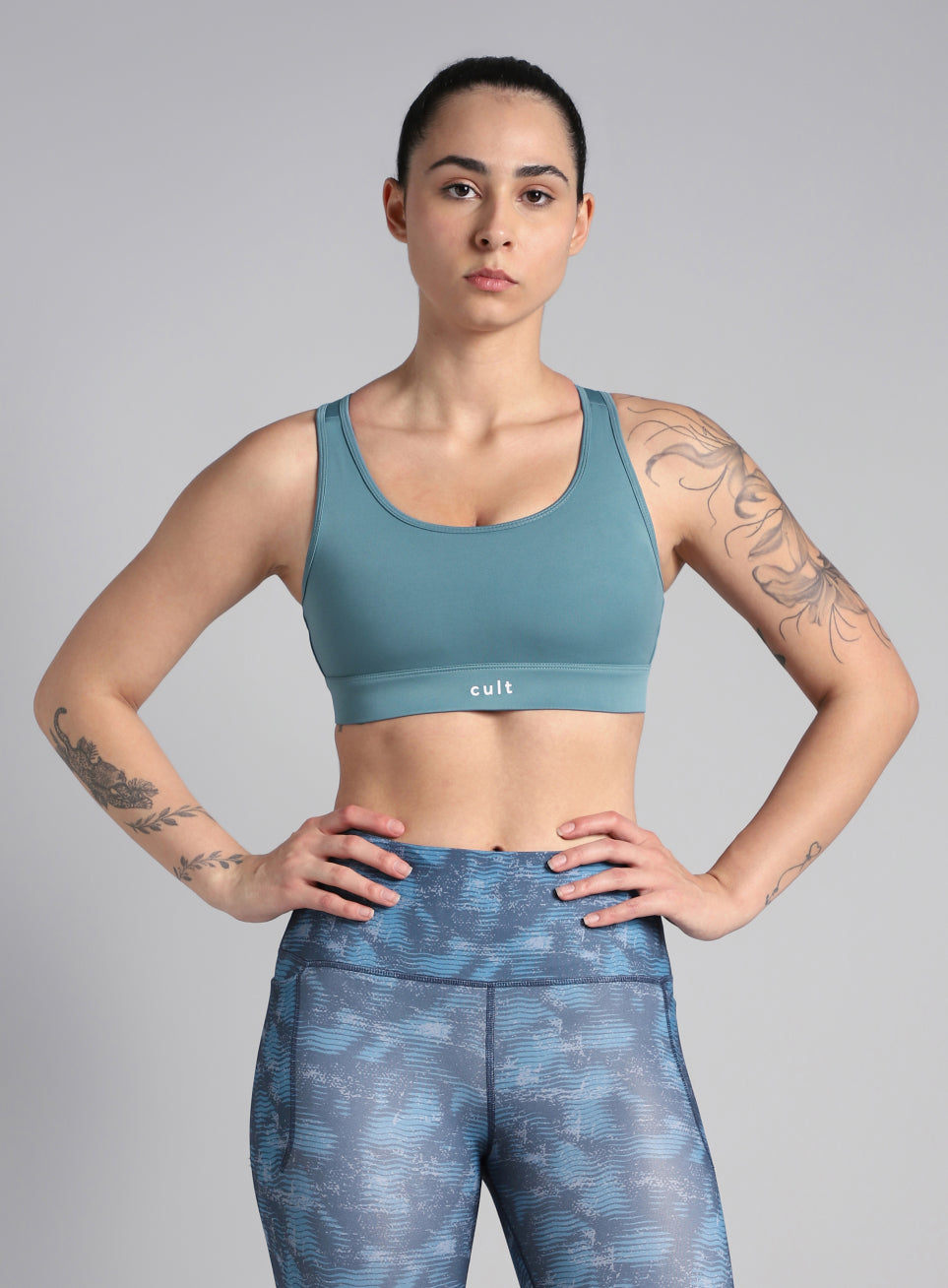 Women's Cult Blue Racerback Hook Bra