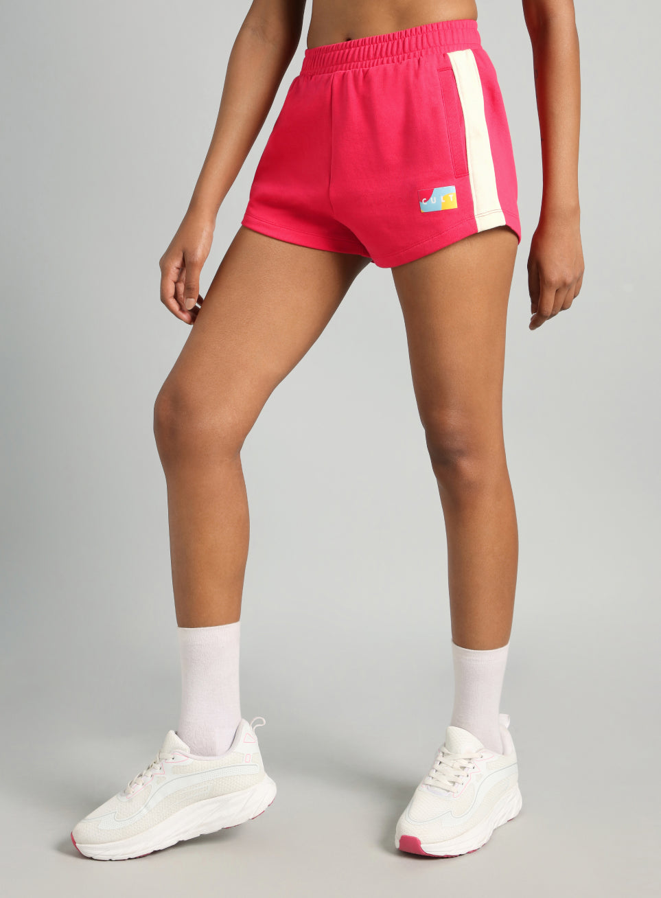 Women's Red Contrast Play Shorts