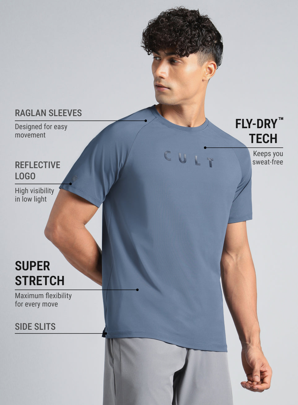 Men's Blue Pro Run Athlete T-shirt