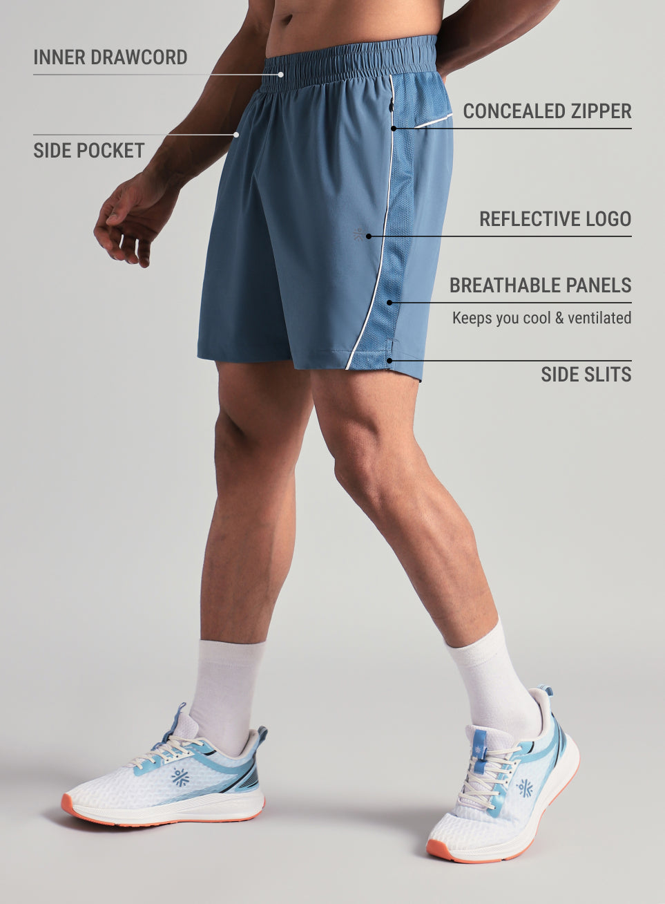 Men's Blue Runner's Sprint Shorts