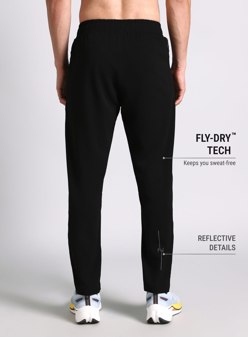 Men's Black High Impact Running Trackpants
