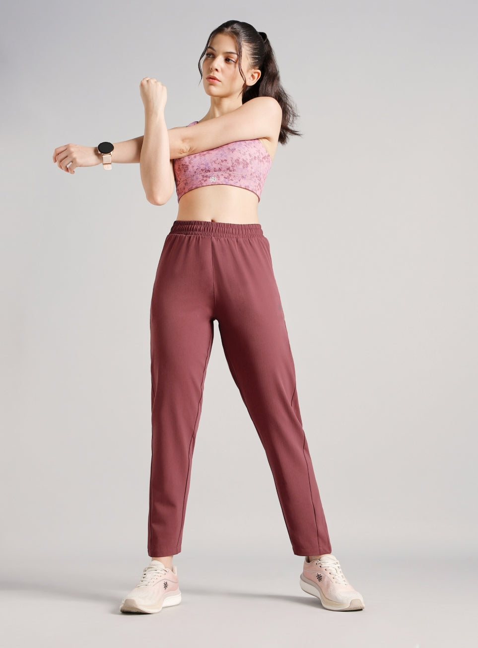Women's Brown Pace Pro Running Trackpants