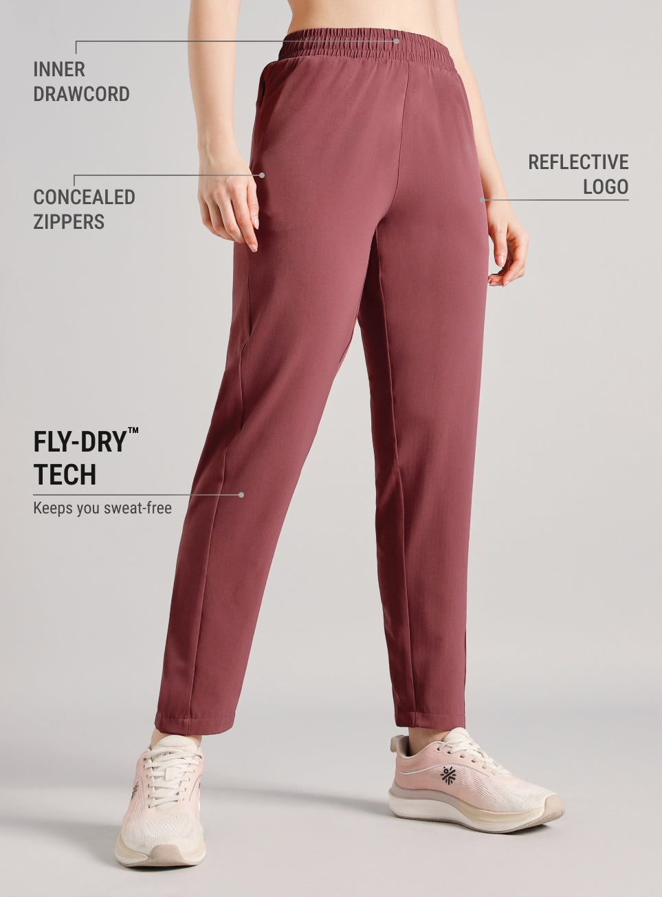 Women's Brown Pace Pro Running Trackpants