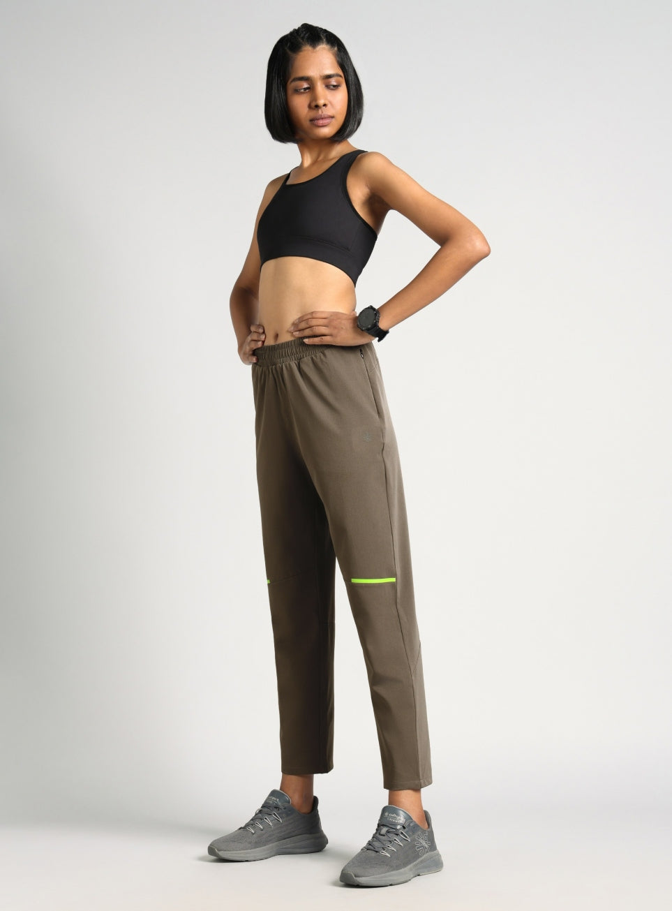 Women's Grey Pace Pro Running Trackpants