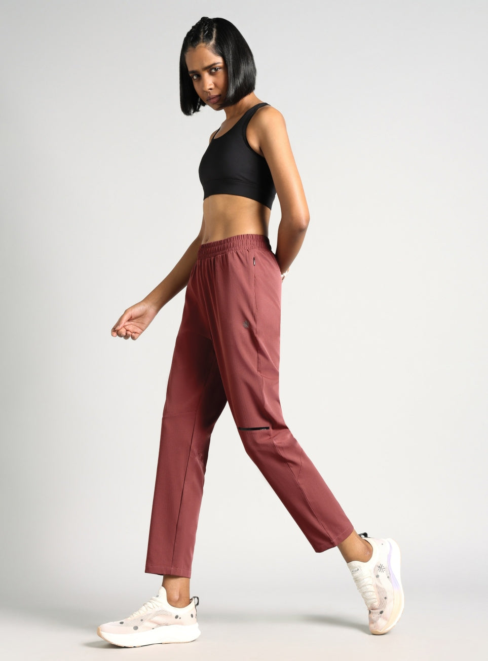 Women's Brown Pace Pro Running Trackpants